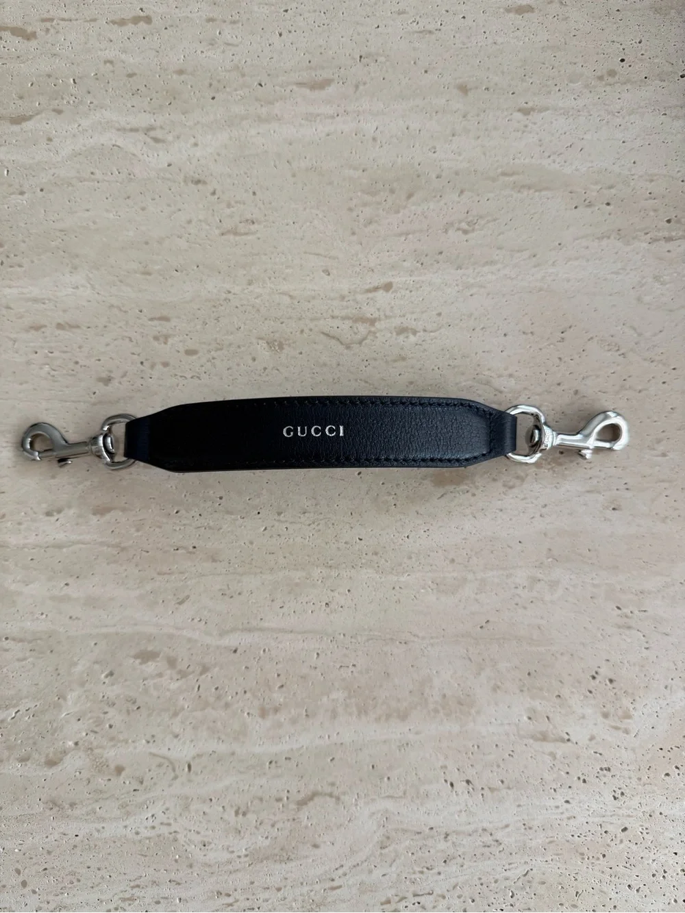 NWT Gucci Blue Leather Trolley Strap With Silver Hardware